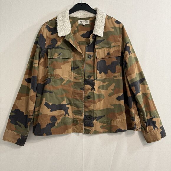 Madewell Northward Camo Army Jacket Collar Pockets Women’s Size Small - Picture 1 of 10